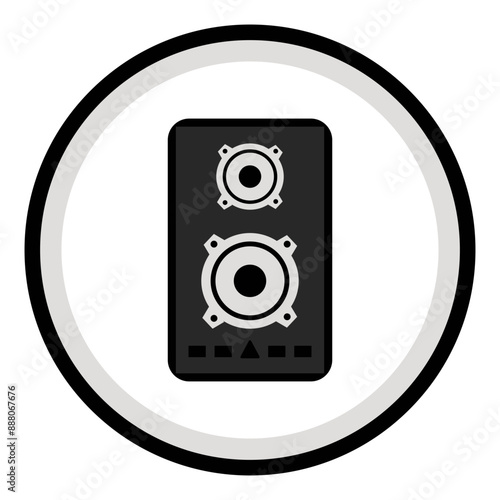 black speaker loudspeaker logo