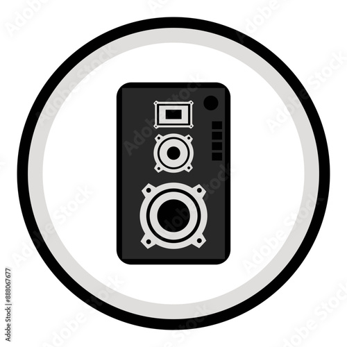 black speaker loudspeaker logo