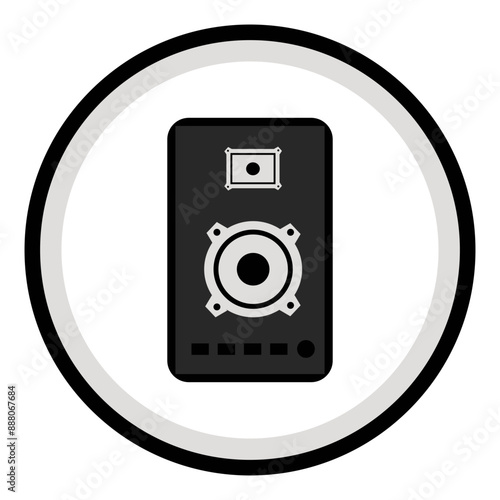 black speaker loudspeaker logo