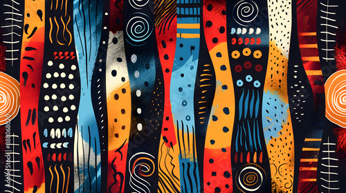 Abstract pattern in native African style. Vector illustration. Traditional African abstract painting