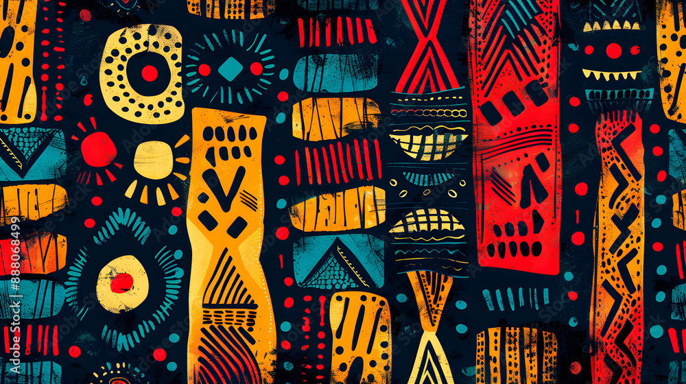 Abstract pattern in native African style. Vector illustration. Traditional African abstract painting Abstract pattern in native African style. Vector illustration. Traditional African abstract painting