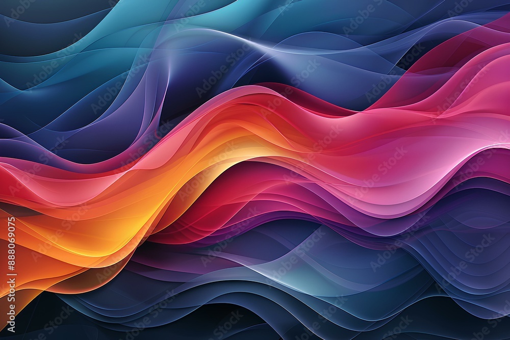 A close up of colorful waves on a black background