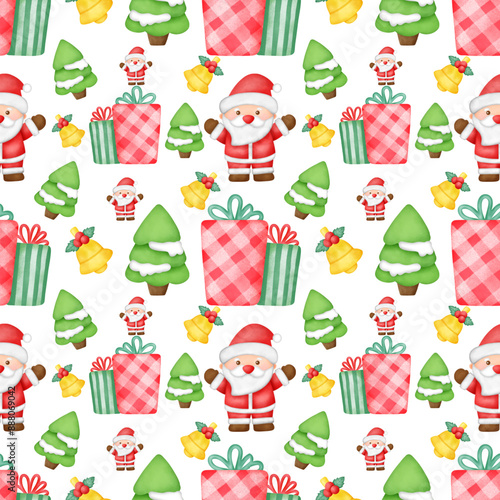 Merry Christmas Cartoon Seamless Pattern Illustration