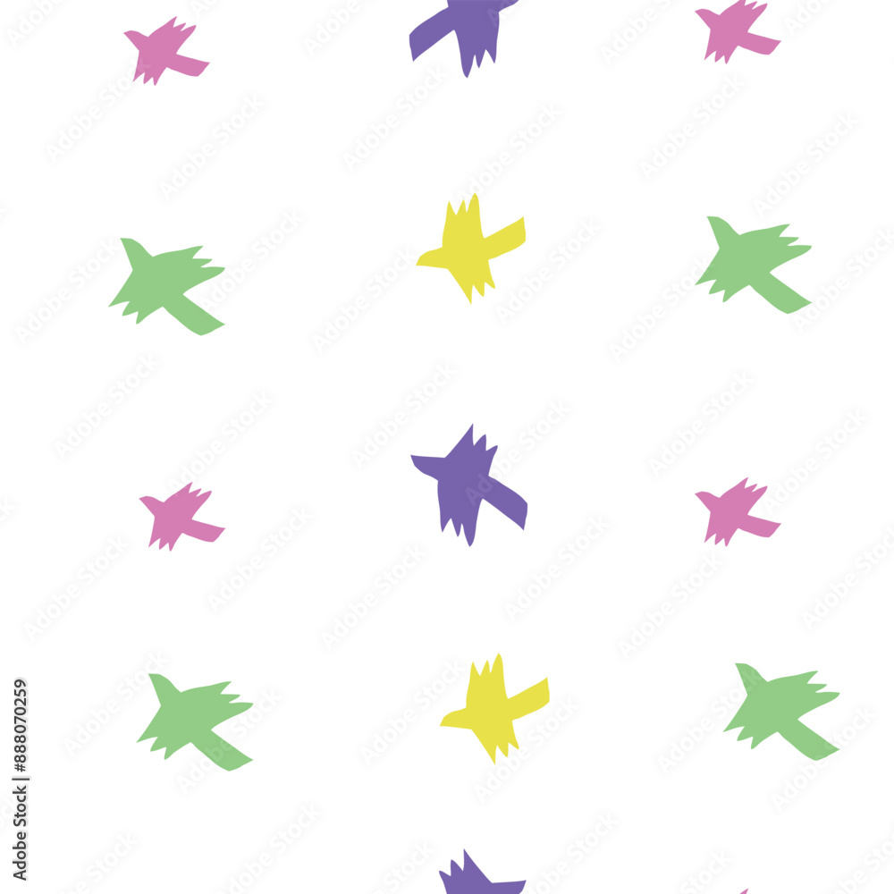 Seamless pattern, colorfull birds in graphic style. Seamless pattern, colorfull birds in graphic style.