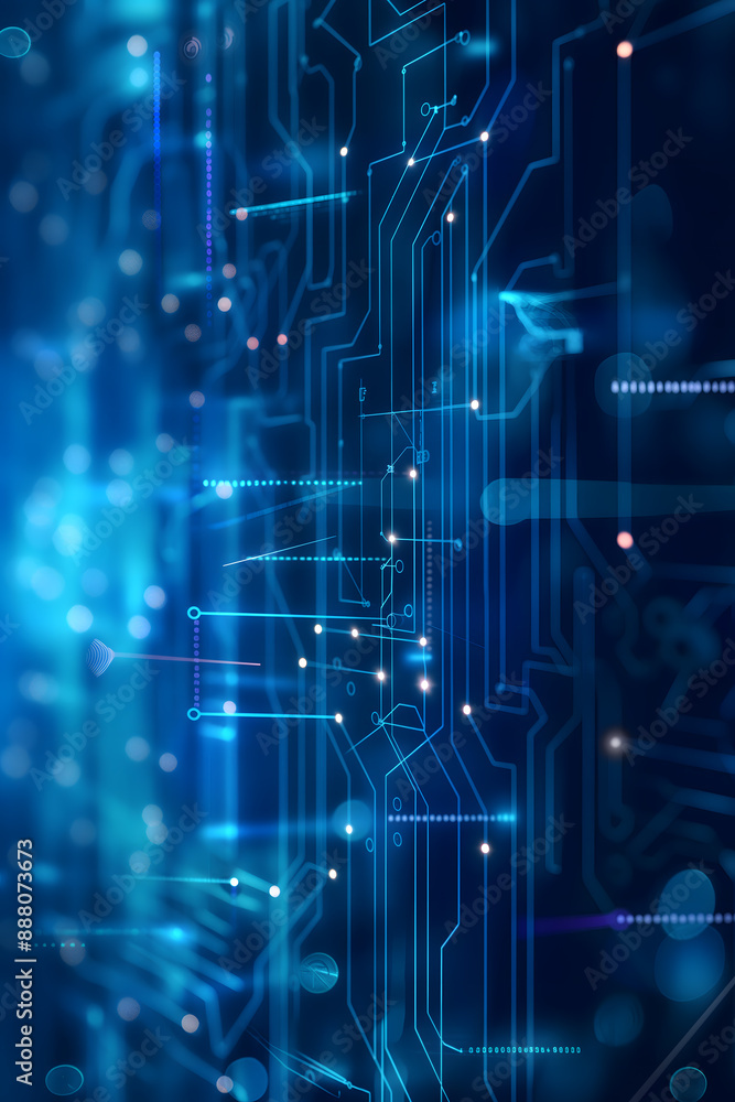 Fototapeta premium Abstract Digital Matrix Background with Binary Code Streams