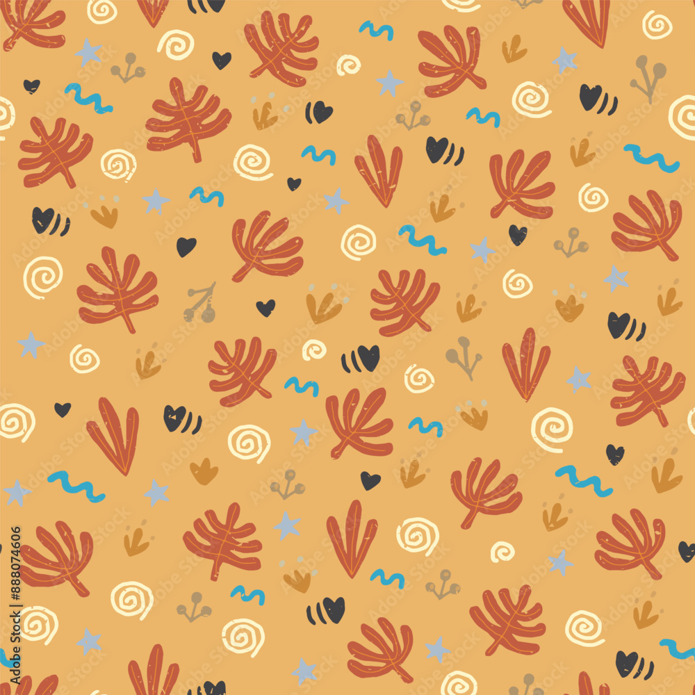 Abstract seamless pattern with organic nature shapes in vintage pastel colors. Floral wallpaper, textile, wrapping paper design. Abstract seamless pattern with organic nature shapes in vintage pastel colors. Floral wallpaper, textile, wrapping paper design.