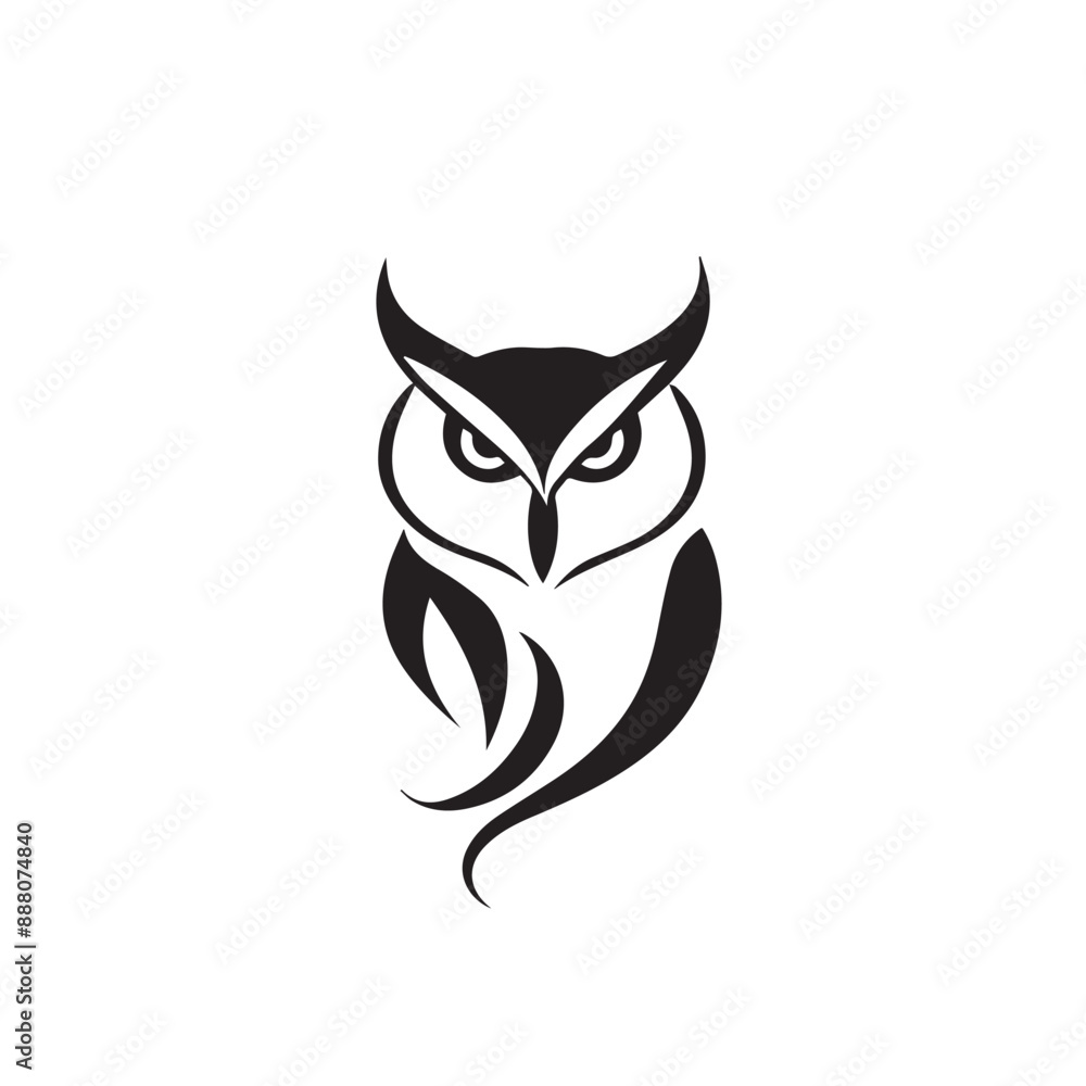 Minimalist owl face logo symbolizing freedom and elegance Minimalist owl face logo symbolizing freedom and elegance