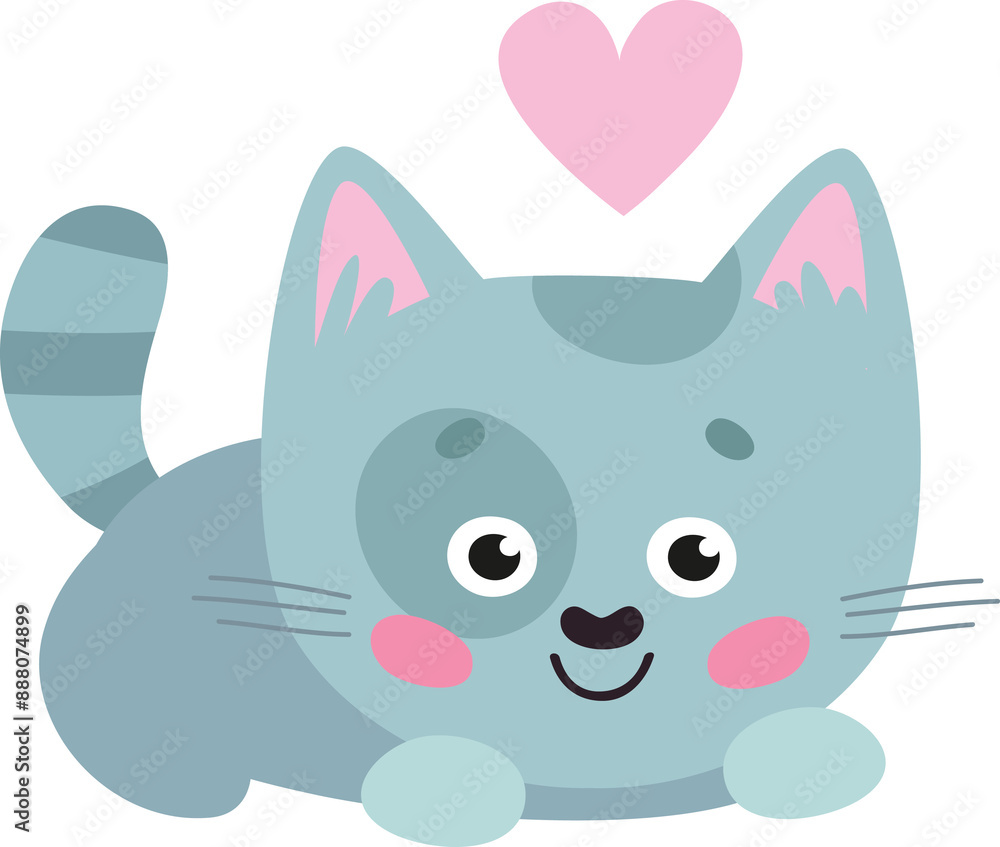 Fototapeta premium cat with heart