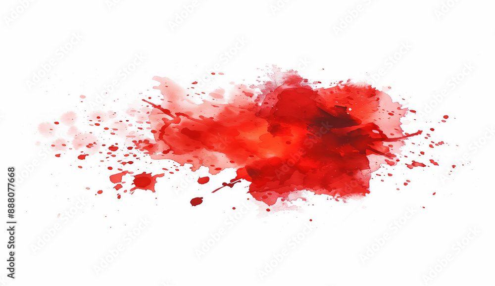 Gouttes de Peinture Rouge sur Fond Blanc Gouttes de Peinture Rouge sur Fond Blanc