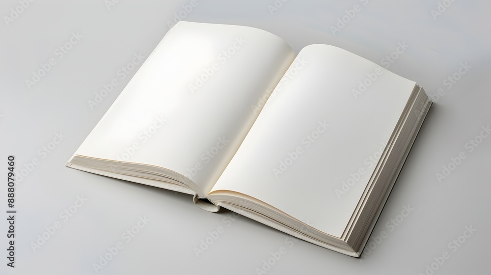 Blank Open Book Pages on White Background for Education or Study Blank Open Book Pages on White Background for Education or Study