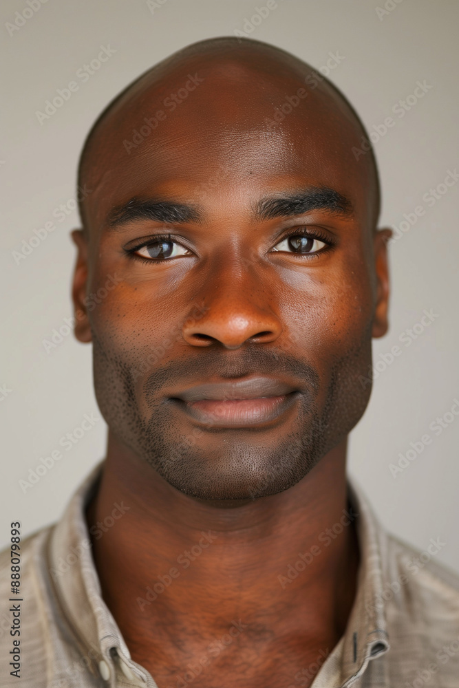 Obraz premium detailed portrait of a black man close-up studio headshot