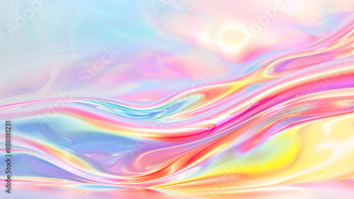 abstract iridescent wave shape background. 