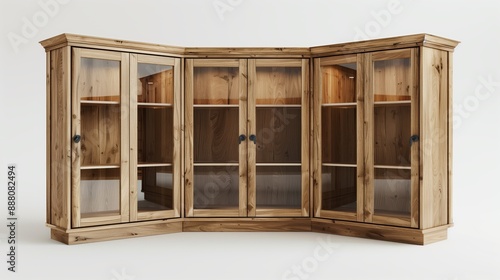 Elegant Wooden Corner Cabinet Furniture on a Neutral Background