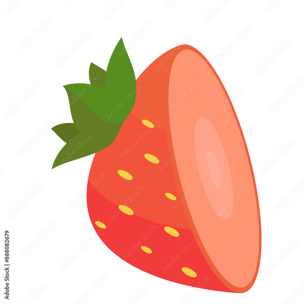 illustration of ripe and sliced strawberries illustration of ripe and sliced strawberries