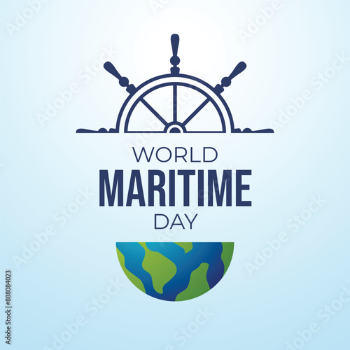 World Maritime Day vector design template good for usage. World Maritime Day design. Flat design. Eps 10.