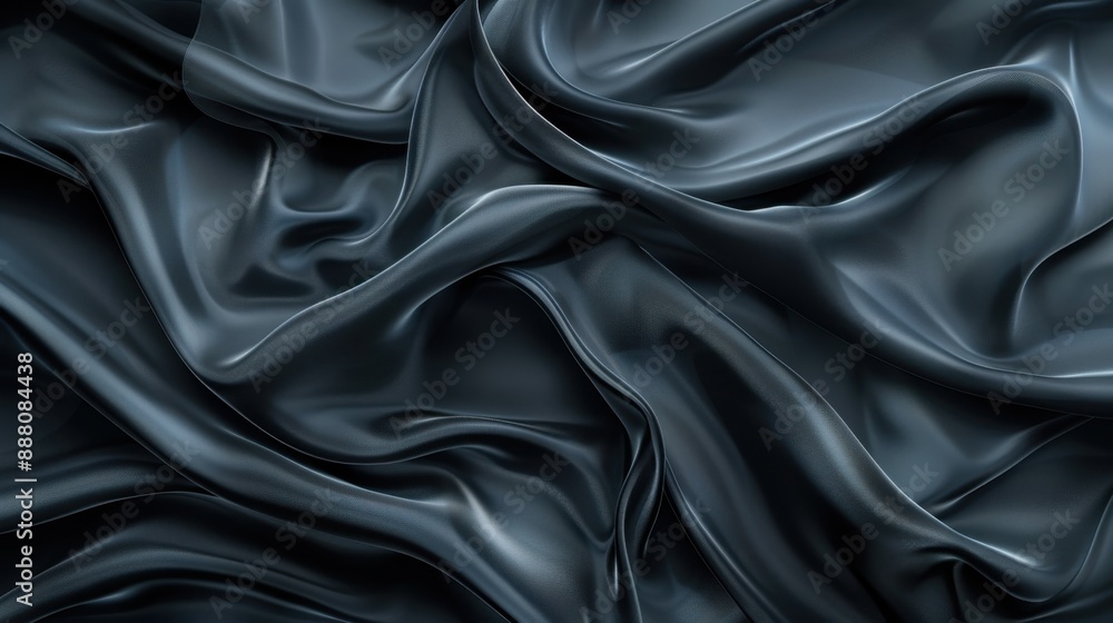 A dark gray and blue abstract elegant background. Drapery. Curtains. Fabric material. Light folds. Wave stripes. Gradients. Empty space. Design. Template. A dark gray and blue abstract elegant background. Drapery. Curtains. Fabric material. Light folds. Wave stripes. Gradients. Empty space. Design. Template.