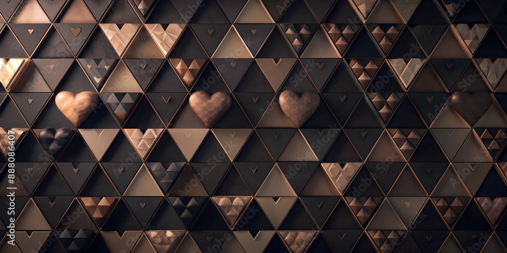 A gold and black patterned background with a heart in the middle A gold and black patterned background with a heart in the middle