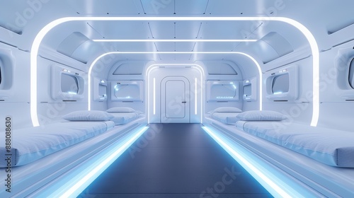 A high-tech shelter with robotic assistance systems and bioluminescent safe spaces for the homeless style, high-resolution photo, realistic photo, cinematography