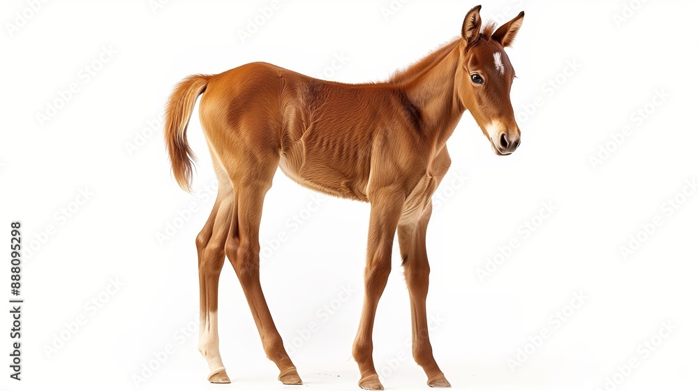 Obraz premium portrait of a horse foal isolated over white background
