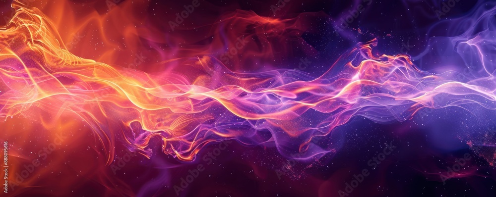 Obraz premium Abstract digital painting of flowing energy with vibrant colors