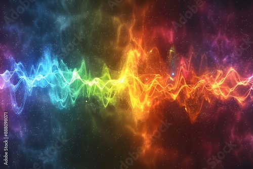 Vibrant Spectrum of Colorful Light Waves in a Cosmic Background