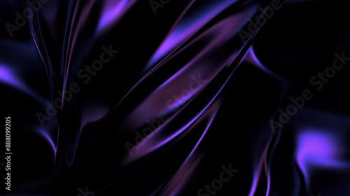 Abstract fluid texture of swirling liquid chrome metal waves with motion light effect. Seamless looping video. 4k psychedelic hypnotic graphics dynamic dark holographic background