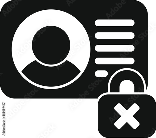 Simple vector illustration of a user account being blocked for security reasons