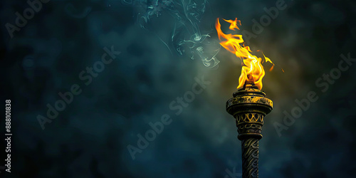 The Torch of Liberty: A solitary torch, its flame flickering against a dark background, serving as a beacon of hope for all those who yearn for democratic freedom.