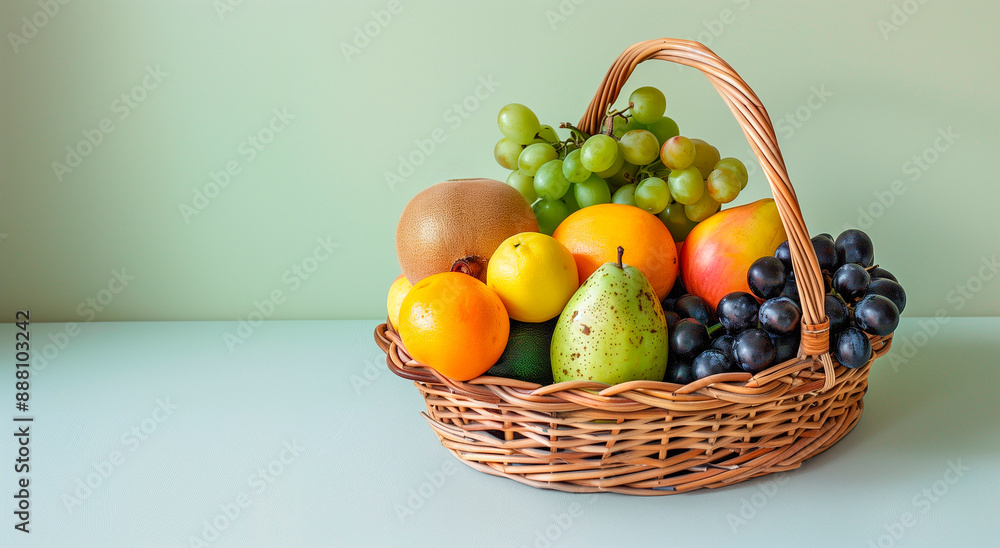 Basket of Fresh Fruits with Mixed Variety. Basket of Fresh Fruits with Mixed Variety.