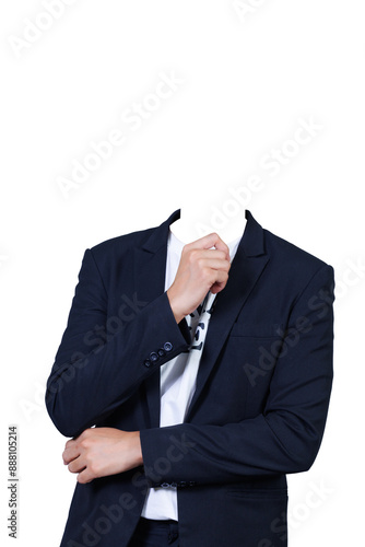 Businessman Without Head on Background