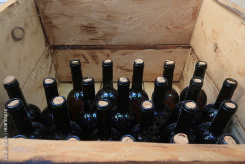 
Wine bottles aging in a Georgian cellar