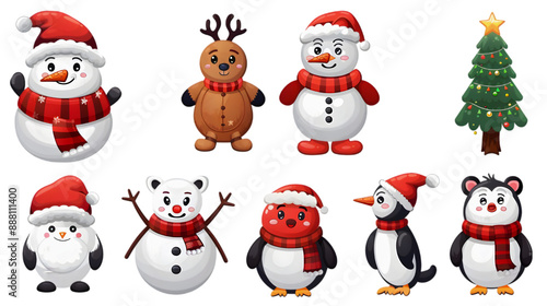 Christmas decoration on transparent background