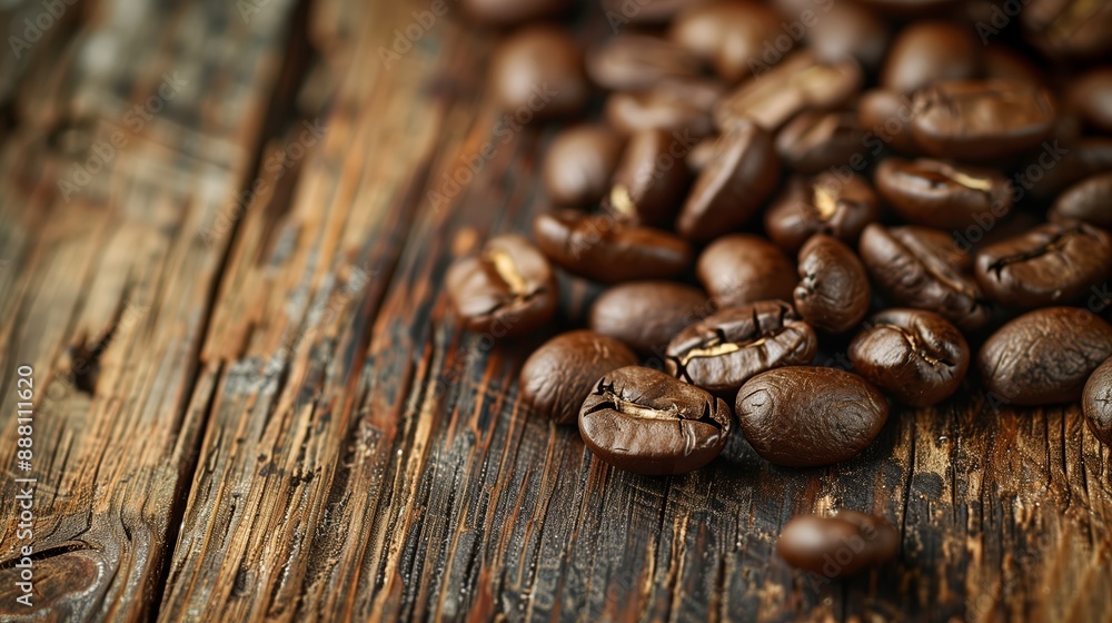 Best-selling specialty coffee beans on rustic wood background Best-selling specialty coffee beans on rustic wood background
