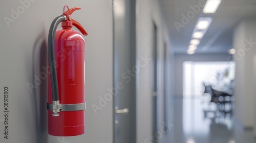 Wallpaper Mural Red fire extinguisher on the wall in an office corridor. Torontodigital.ca