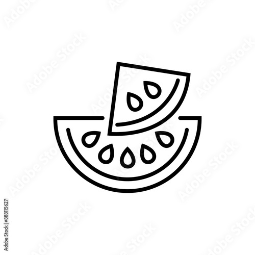 watermelon  black icon art, illustration.