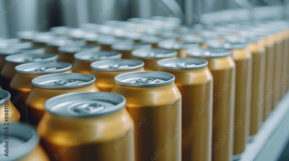 Close-up RAW Style of Small-batch craft beer canning, microbrewery process Close-up RAW Style of Small-batch craft beer canning, microbrewery process