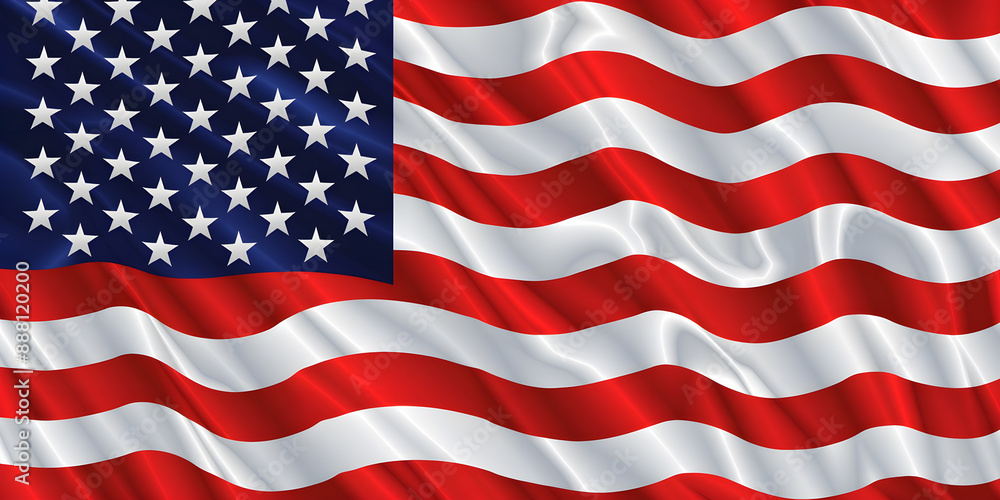 Close up waving flag of America. flag symbols of America, US. Close up waving flag of America. flag symbols of America, US.