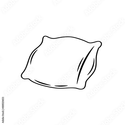 Pillow doodle icon. Vector hand drawn sketch illustration.