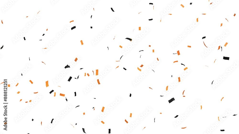 halloween confetti explosion on white background - orange and black - 4K - 60 fps halloween confetti explosion on white background - orange and black - 4K - 60 fps