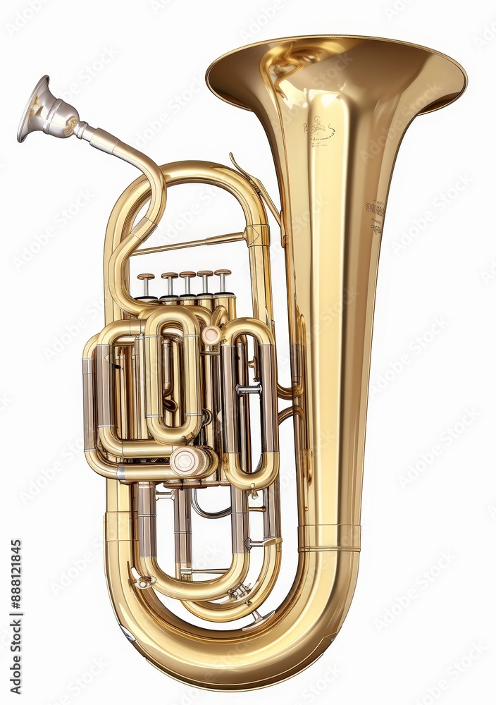 Fototapeta premium The isolated tuba in this photograph showcases its elegant design and polished finish.