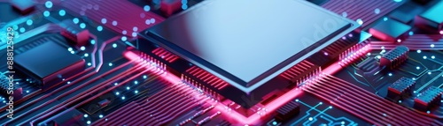 Quantum computing futuristic processor photo