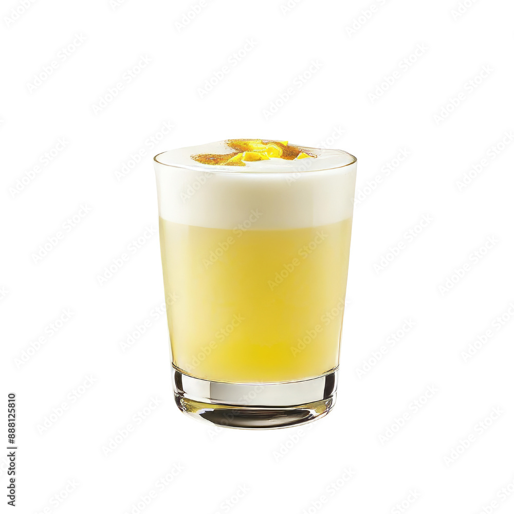 A refreshing yellow cocktail with a creamy white foam and a citrus garnish. Perfect for a summer party or a special occasion. A refreshing yellow cocktail with a creamy white foam and a citrus garnish. Perfect for a summer party or a special occasion.