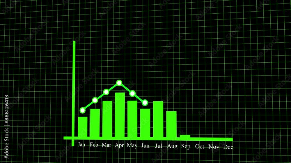 Abstract business graph icon animation with isolate background. Abstract business graph icon animation with isolate background.