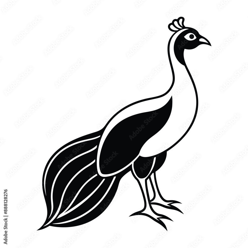 Naklejka premium Peacock Silhouette Vector Illustration 