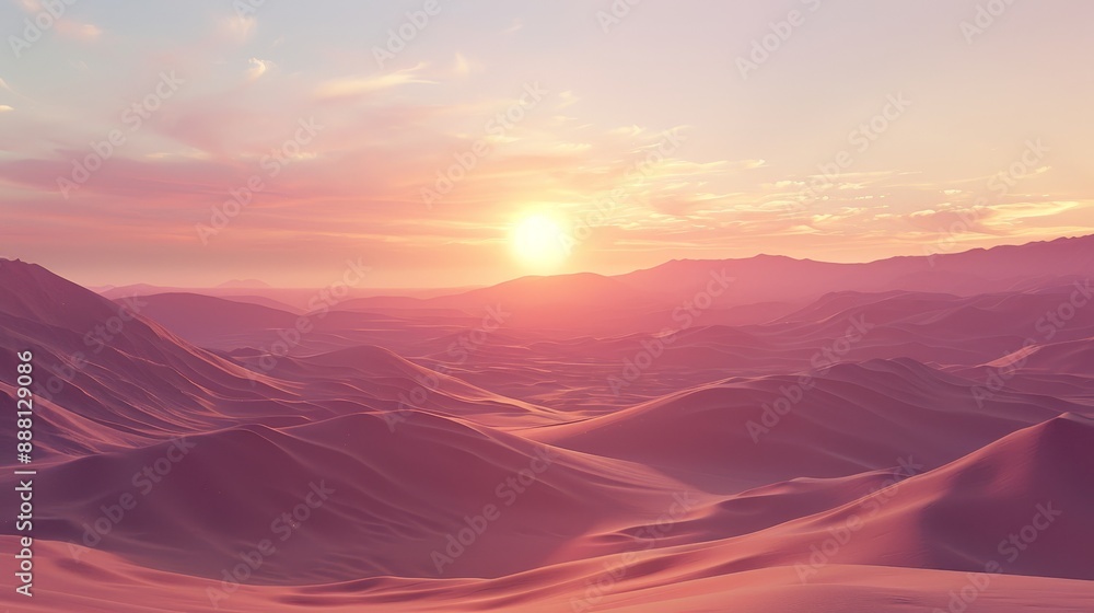 Wide view of a desert at dusk. Wide view of a desert at dusk.