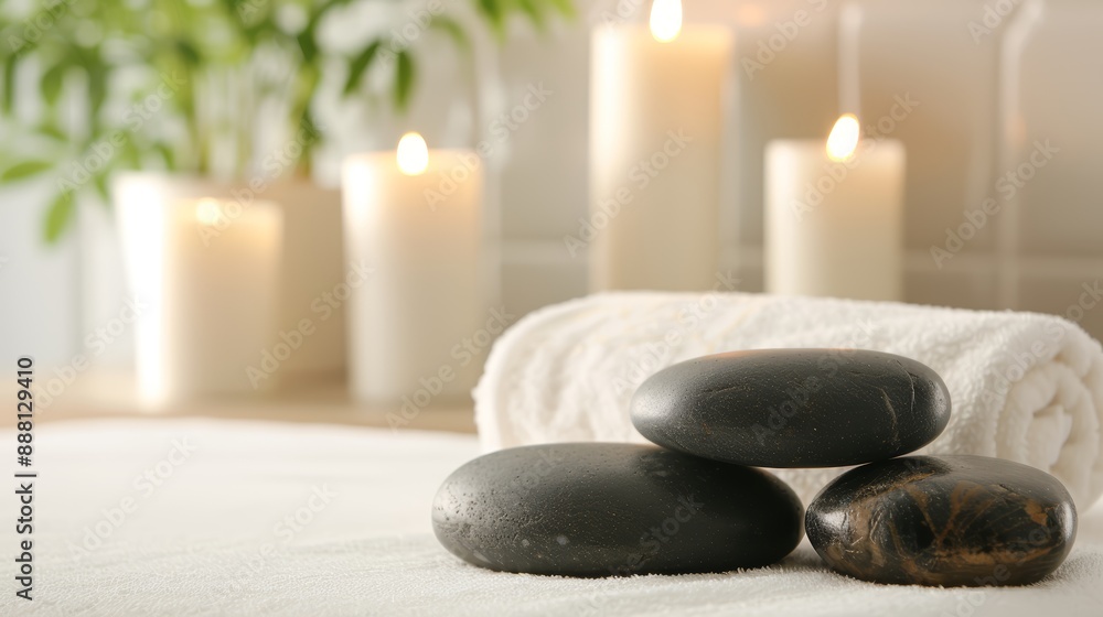 Crystal-clear capture of a spa treatment, hot stone massage, aromatic candles, high-resolution photo, realistic photo, cinematography Crystal-clear capture of a spa treatment, hot stone massage, aromatic candles, high-resolution photo, realistic photo, cinematography