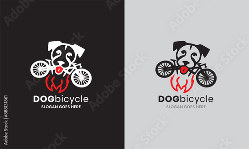 Dog logo, motor bike dog, bicycle dog, rocker dog speed logo sample pet fun animal