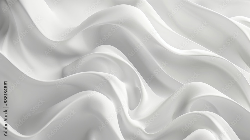 Abstract White Drapery with Smooth, Wavy Lines Abstract White Drapery with Smooth, Wavy Lines