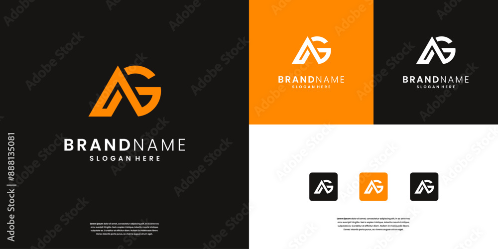 Initial A and G monogram and elegant logo design inspiration Initial A and G monogram and elegant logo design inspiration