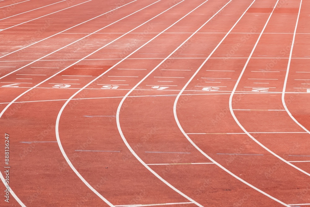 Fototapeta premium synthetic track in the athletics stadium..